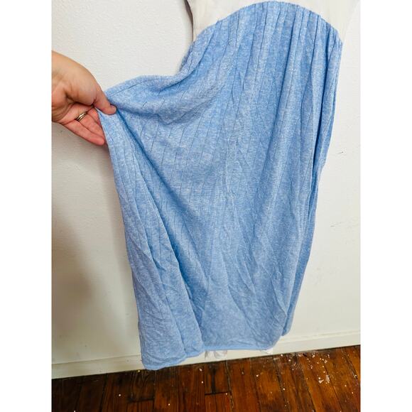 BOSS Light Blue Collared Short Sleeve Front Button Closure Polo Knit Midi Dress - Picture 8 of 14